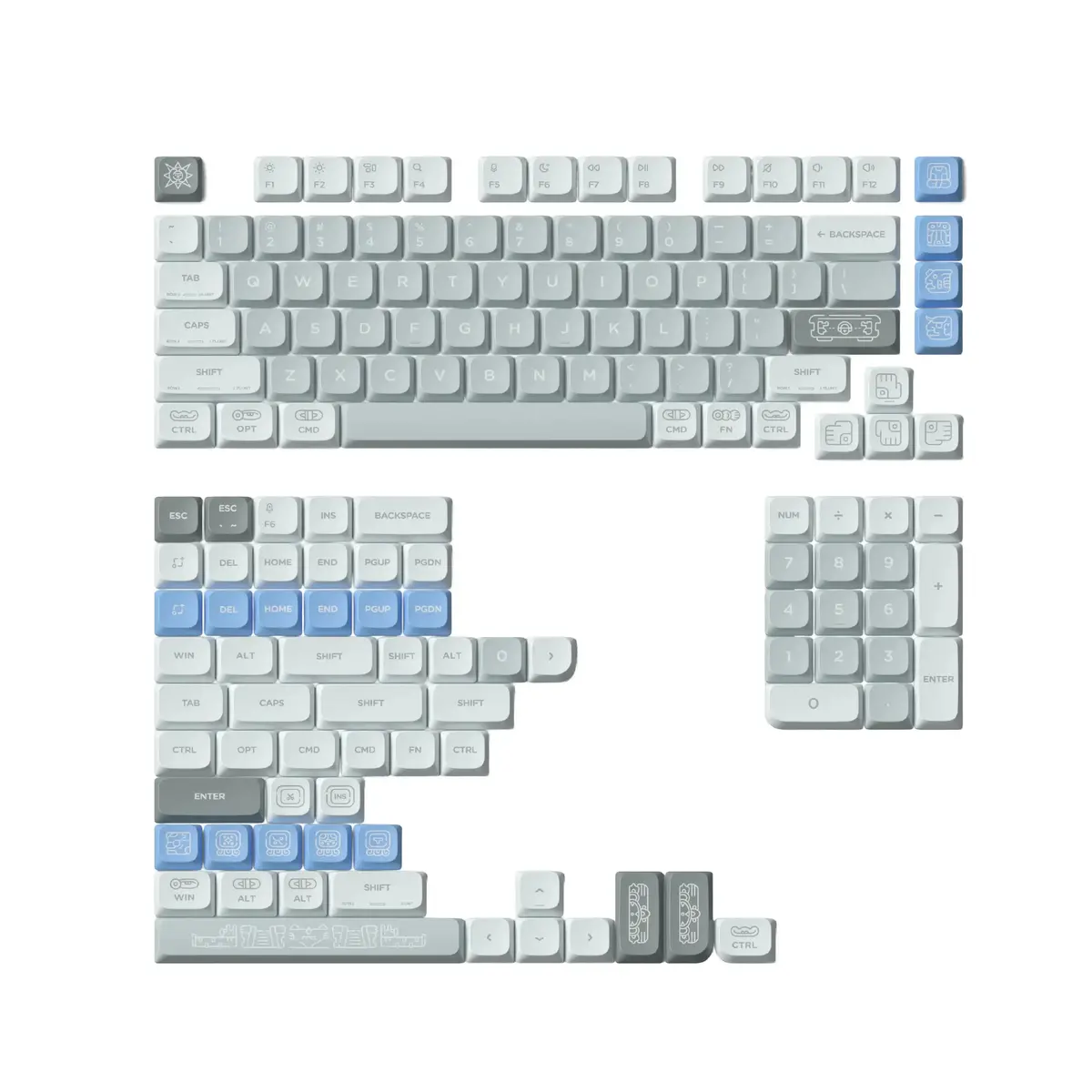 Nuphy - Maya Imprint Nsa Dye-Sub Pbt Keycaps 1