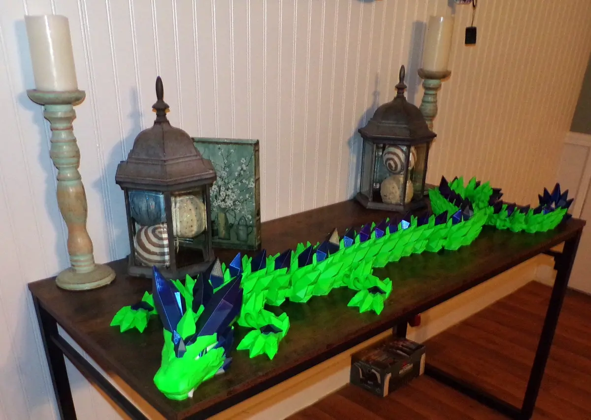 Crystal Dragon 6.7Ft Or 5 Ft Long Dragon 3D Printed Articulated Figurine 1