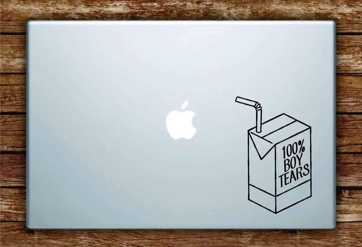 100% Boy Tears Juice Box Laptop Apple Macbook Quote Wall Decal Sticker Art Vinyl Inspirational Quote Funny Girls 1
