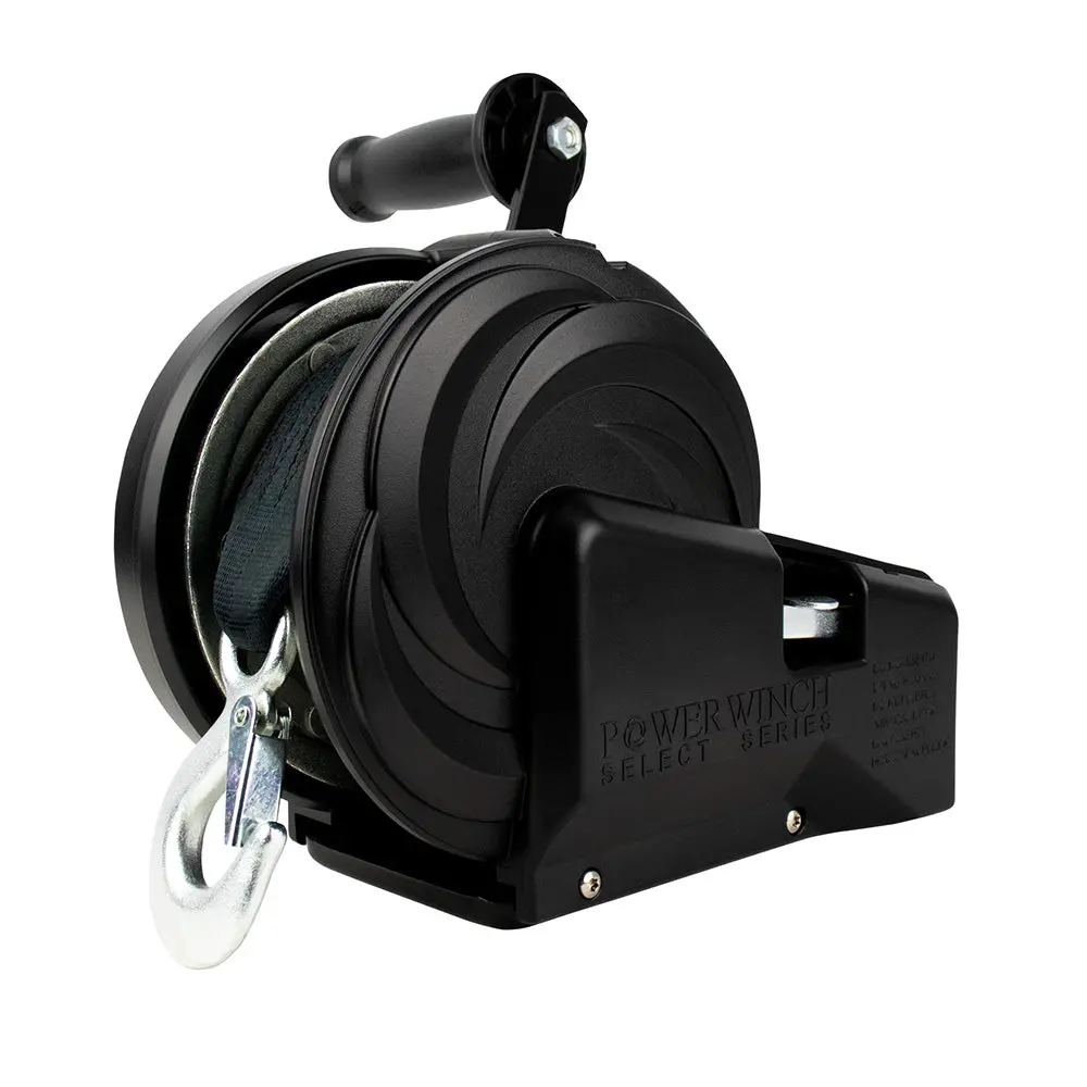 Powerwinch Select Series Winch 2,000Lb, 2 Speed, 8" Crank Arm - Carbon Black [21400-W-2000-8-B-R] 1