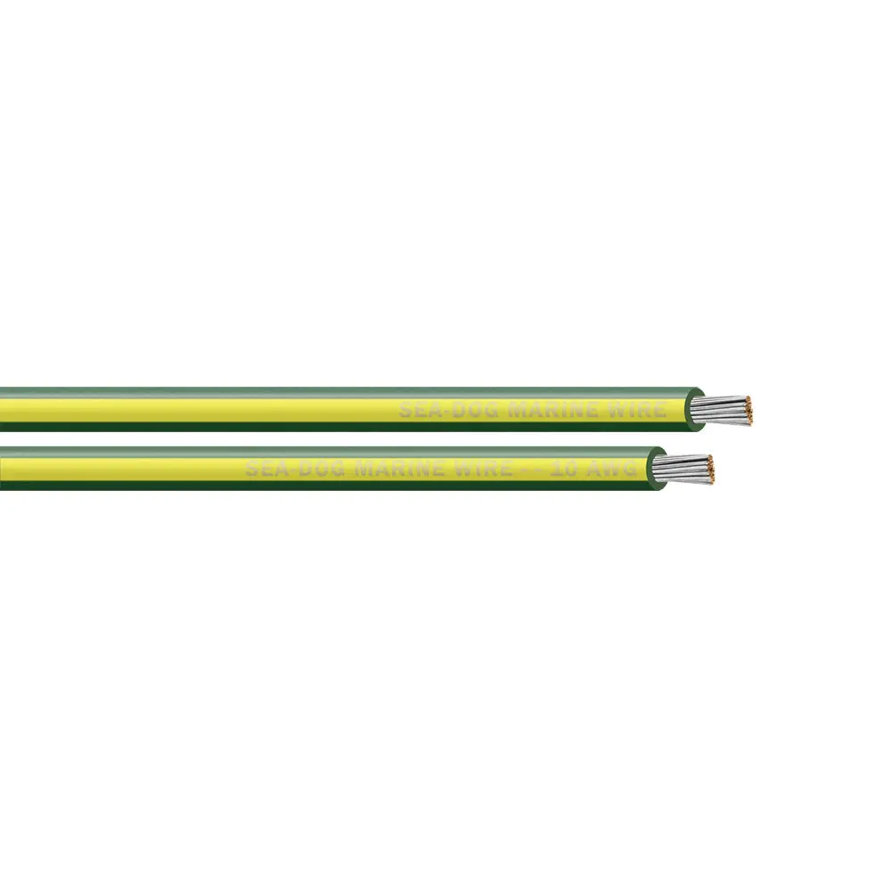 Sea-Dog 10 Awg Green/Yellow Stripe Primary Wire - 250' [8010144] 1