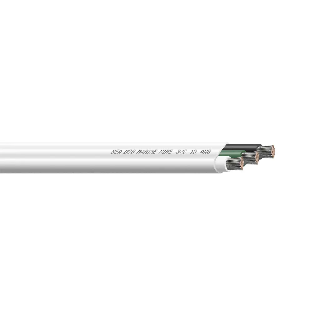 Sea-Dog 10/3 Awg Flat Triplex Wire - White/Green/Black - 100' [8010302] 1