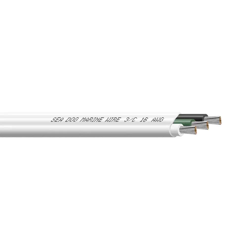 Sea-Dog 16/3 Awg Flat Triplex Wire - White/Green/Black - 1000' [8016309] 1