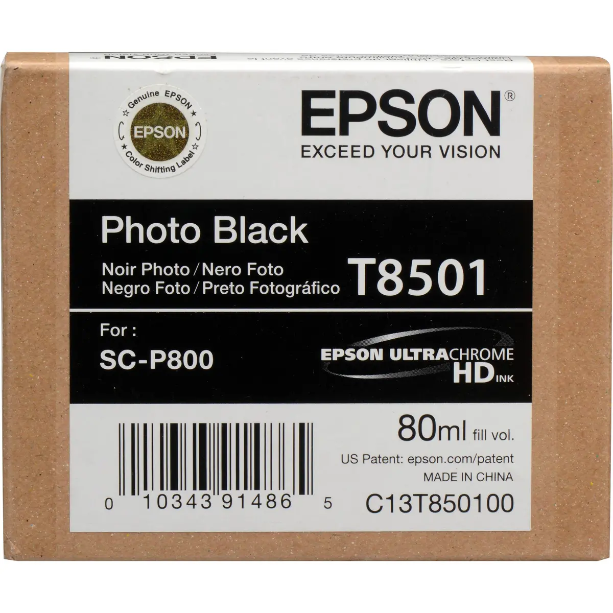 T850100 Epson Ultrachrome Hd Photo Black Ink 80Ml/Surecolor 1