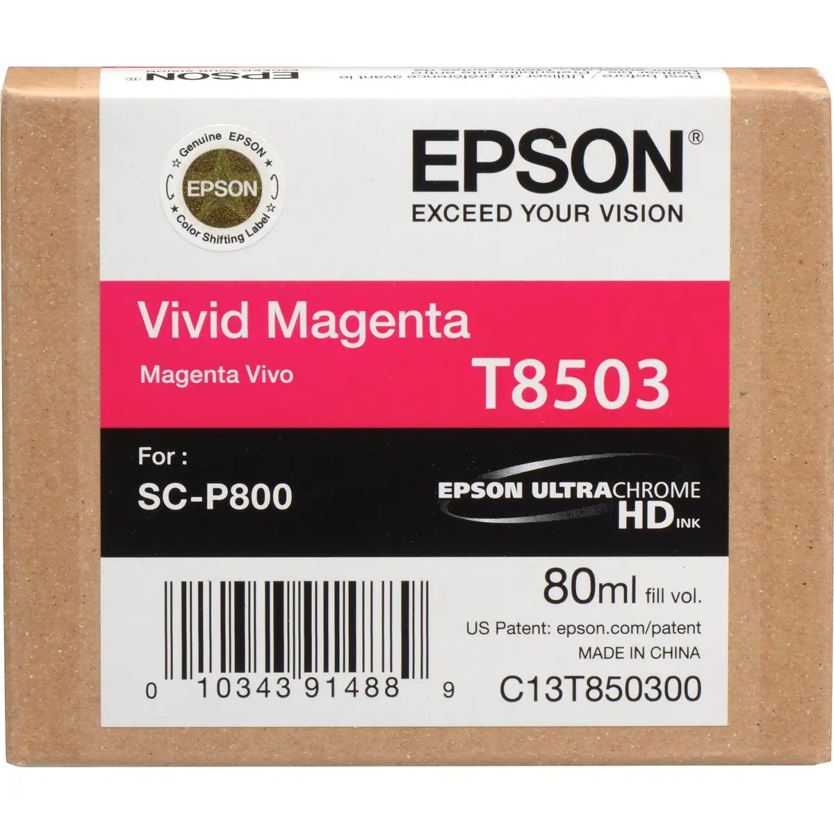 T850300 Epson Ultrachrome Hd Vivid Magenta Ink 80Ml/Surecolo 1