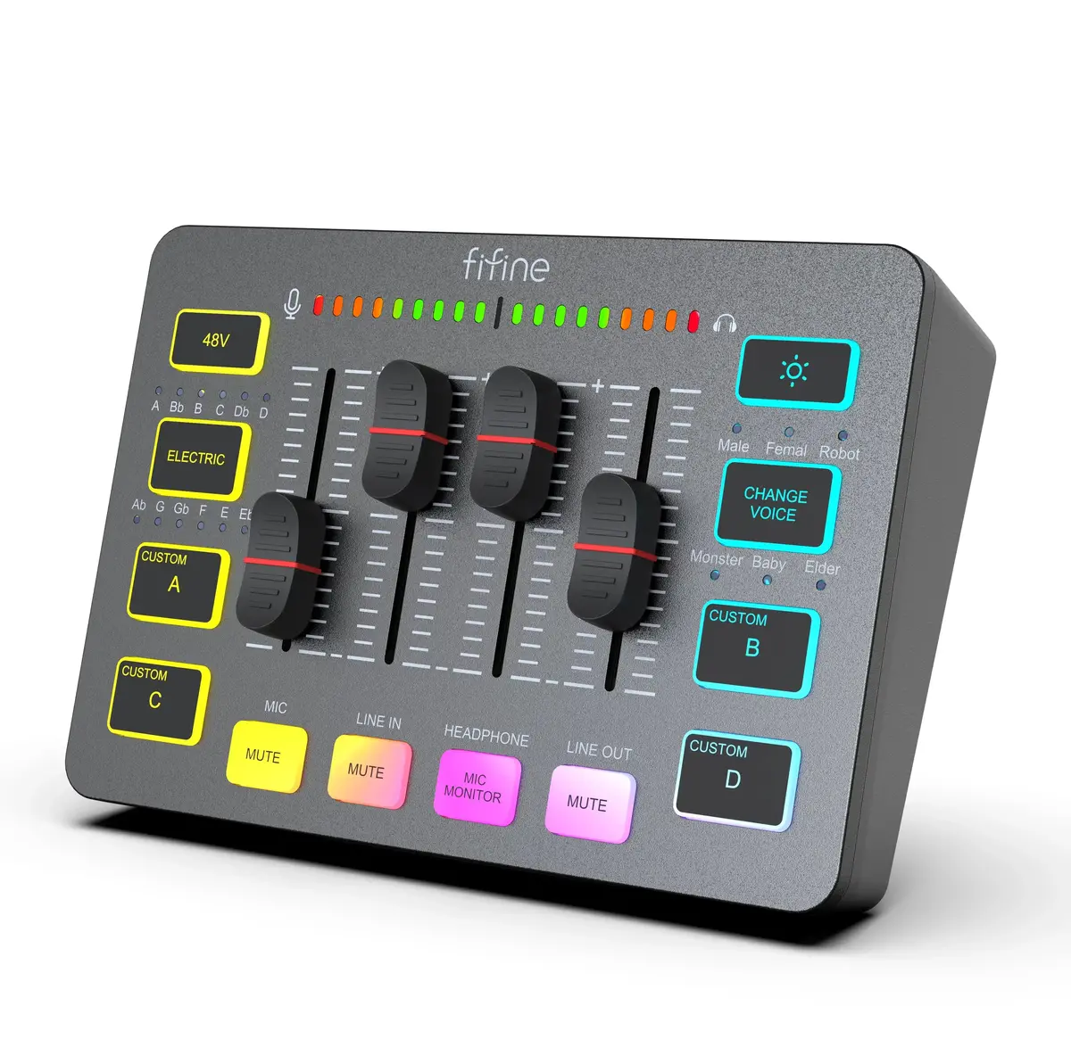 Fifine - Ampligame - Sc3 Audio Mixer - Mikser Audio 1