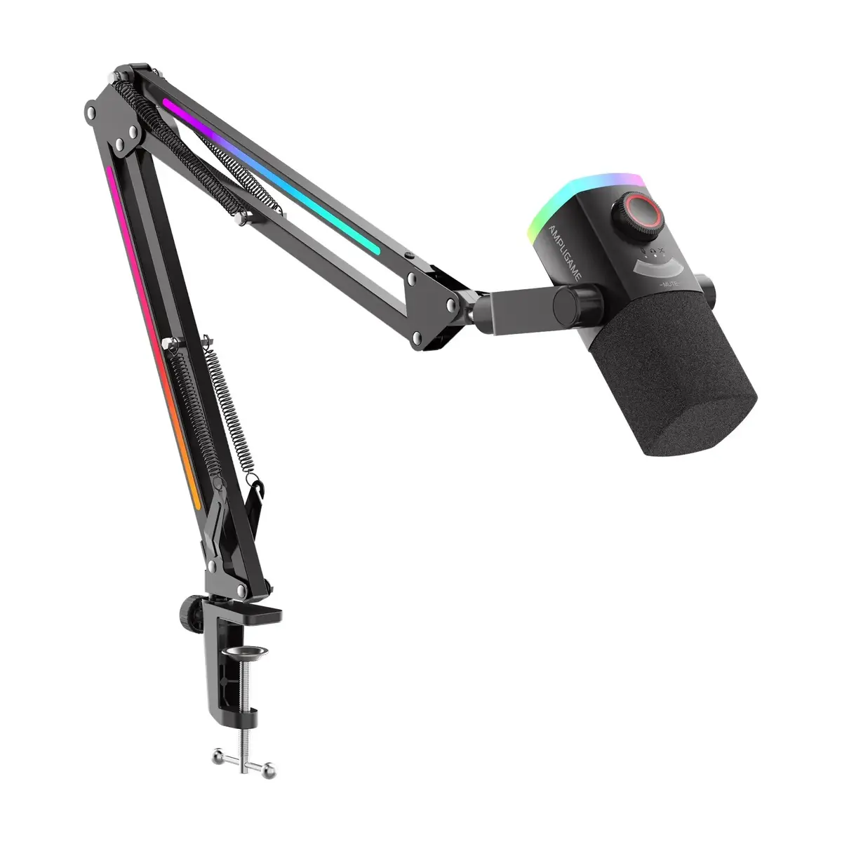 Fifine - Ampligame - Am8prot Usb/Xlr Dynamic Microphone Kit With Rgb Boom Arm Stand - Mikrofon Dynamiczny Z Ramieniem 1