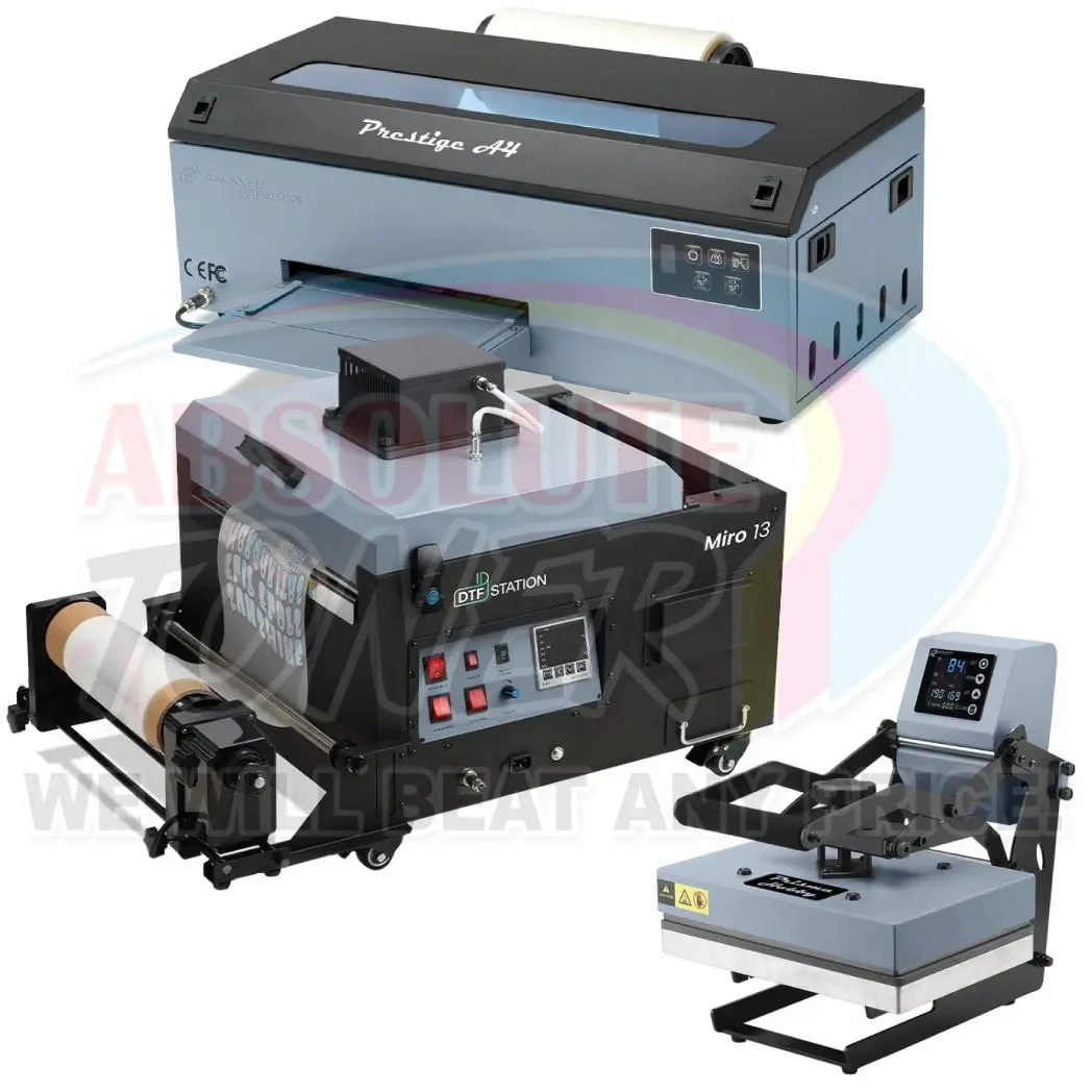 Bundle Saving - New Prestige 8.3" Media Roll Or A4 Dtf Printer 110V Including Miro 13 Max Dtf Powder Shaker With Purifier And Prisma A4 Heat Press 16X20" Inch (40X50cm) 1