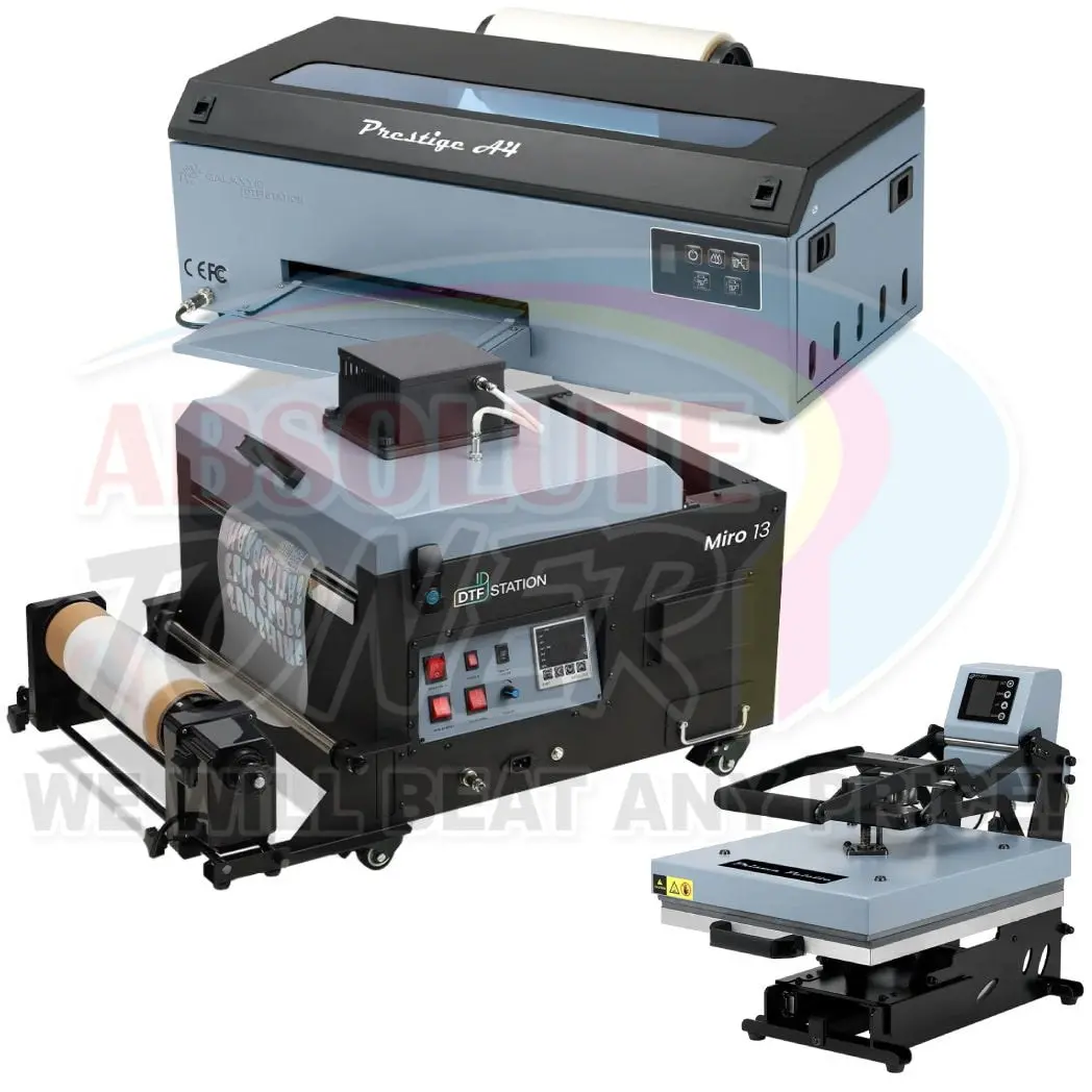$125/Month Saving Bundle- (10% Off 4 Cash) New Prestige Roll Dtf Printer With Miro 13 Max Dtf Powder Shaker/ Purifier And A3 Prisma Palette Heat Press 1