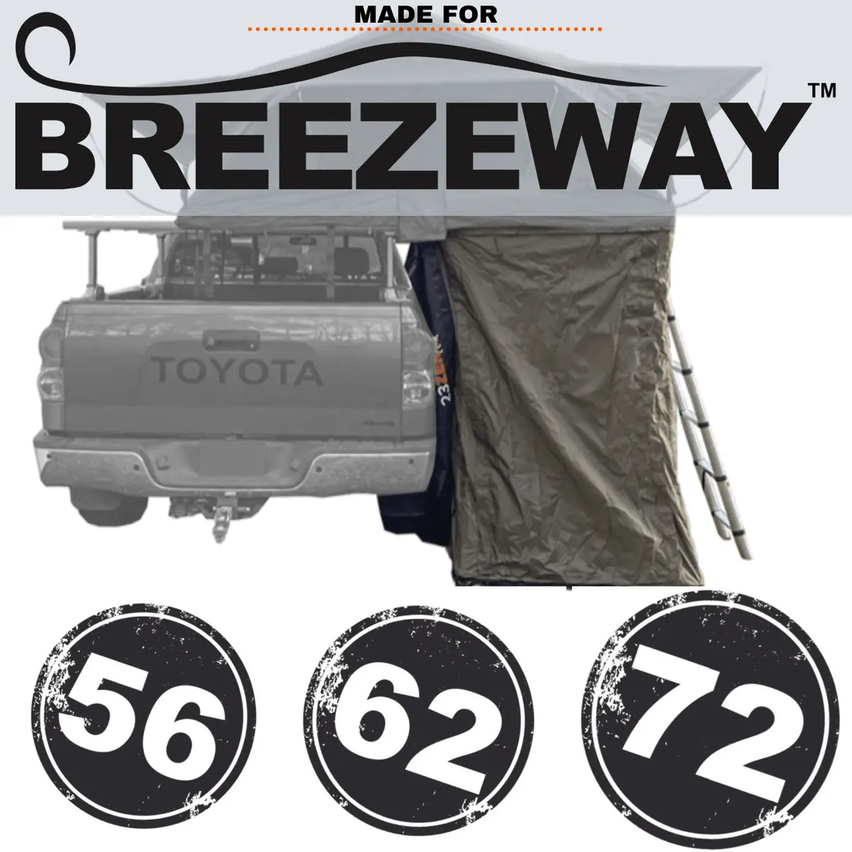 23Zero Breezeway 62 Tall Olive Annex Rooftop Tent For Pickup Trucks, Suvs & Crossovers - Additional Shelter For Rooftop Tent 1
