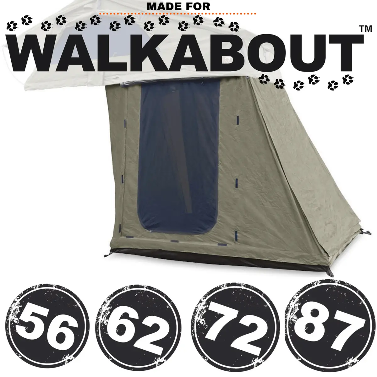 23Zero Walkabout 72 Tall Olive Annex Rooftop Tent For Pickup Trucks, Suvs & Crossovers - Additional Shelter For Rooftop Tent 1