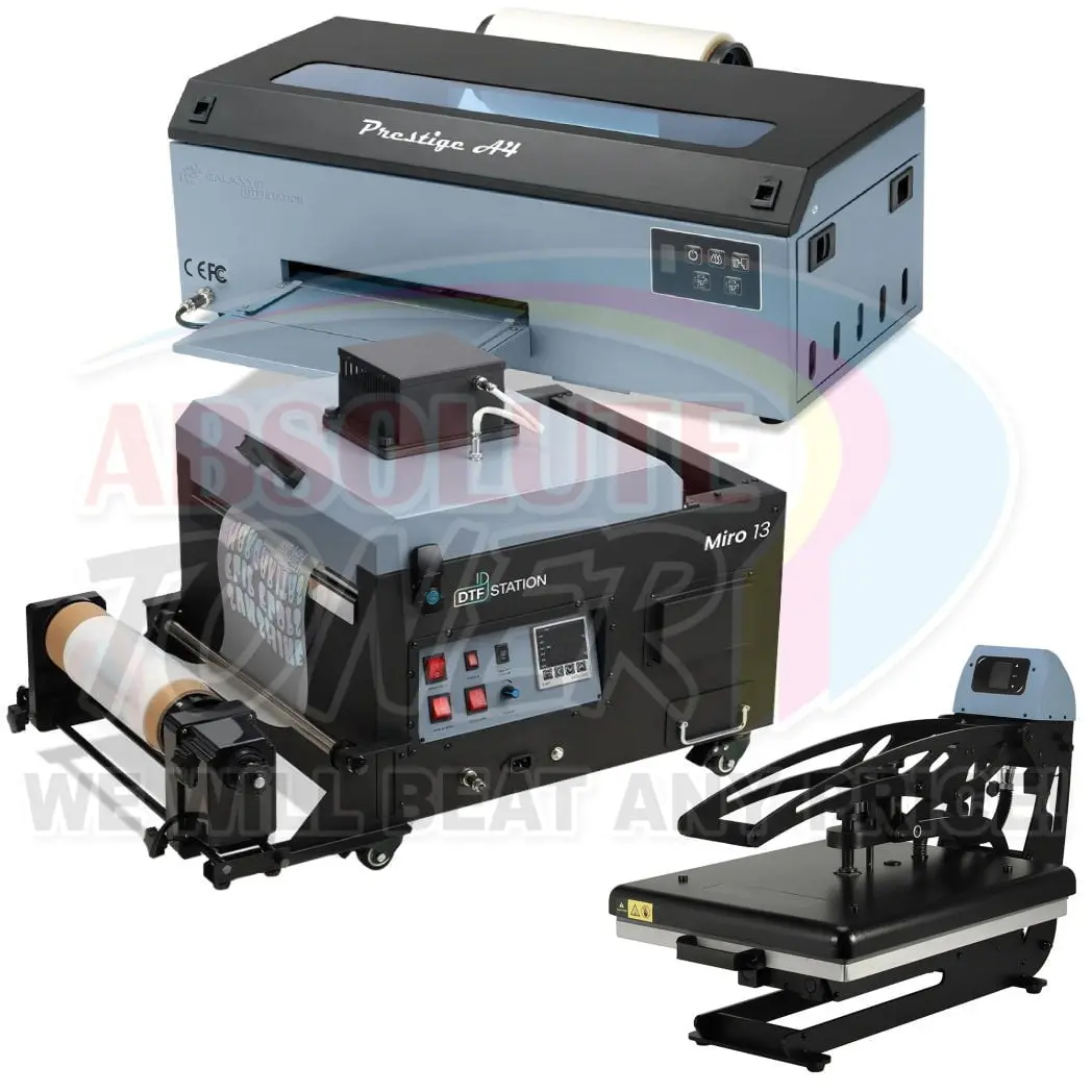 $145/Month New Prestige 8.3" Media Roll Dtf Printer With Miro 13 Max Dtf Shaker And Prisma Auto Clam Slider Gs-105Hs Including 1 Set Of Inks And 1Kg Of Powder X2 With Dtf Film Roll And 1 Litre Cleaning Liquid (Shipping Included) 1