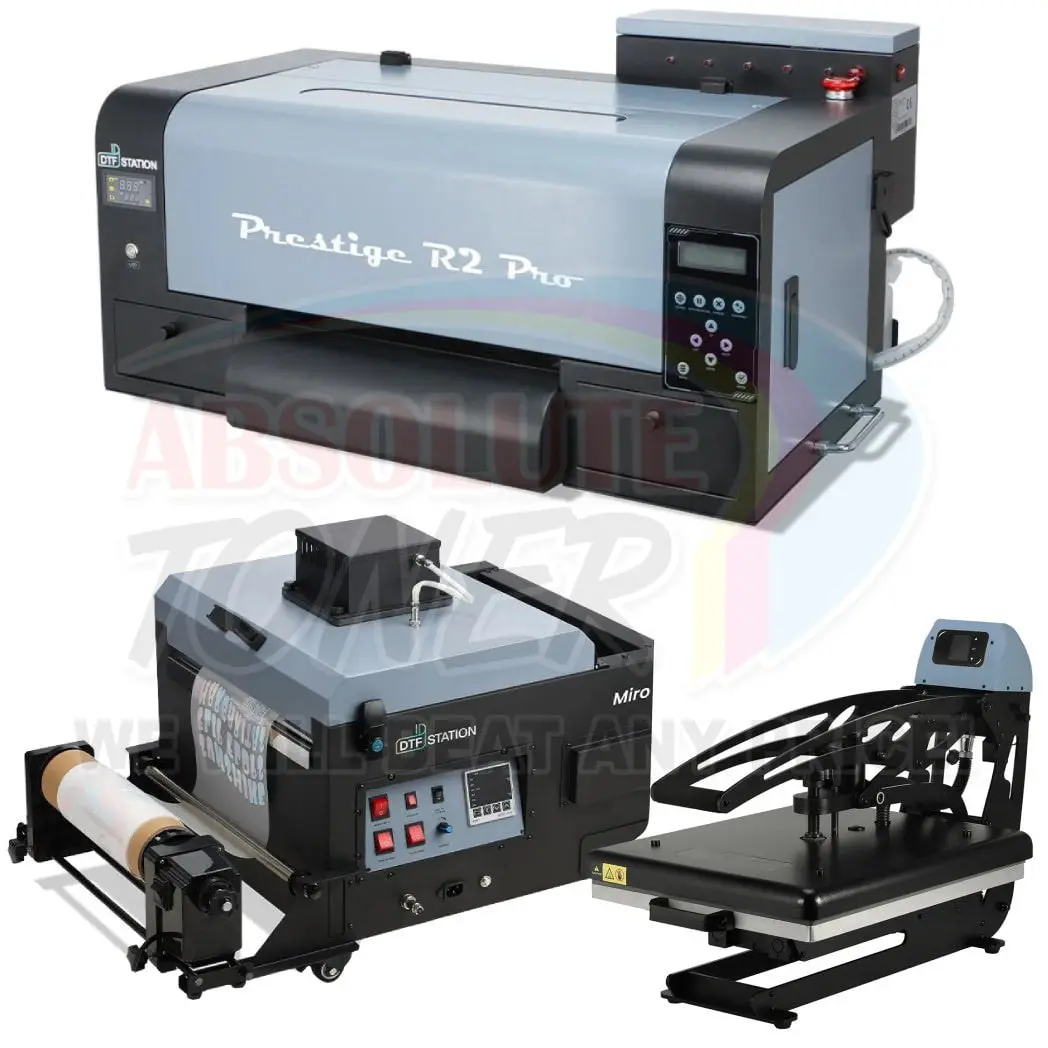 Saving Bundle - New Prestige R2 Pro Dtf Printer 110V 13" Media Roll Or A3 (Dual Epson I1600 Print Heads) With Miro 13 Dtf Powder Shaker With Oven Purifier And Prisma Auto Clam Slider Gs-105Hs 1