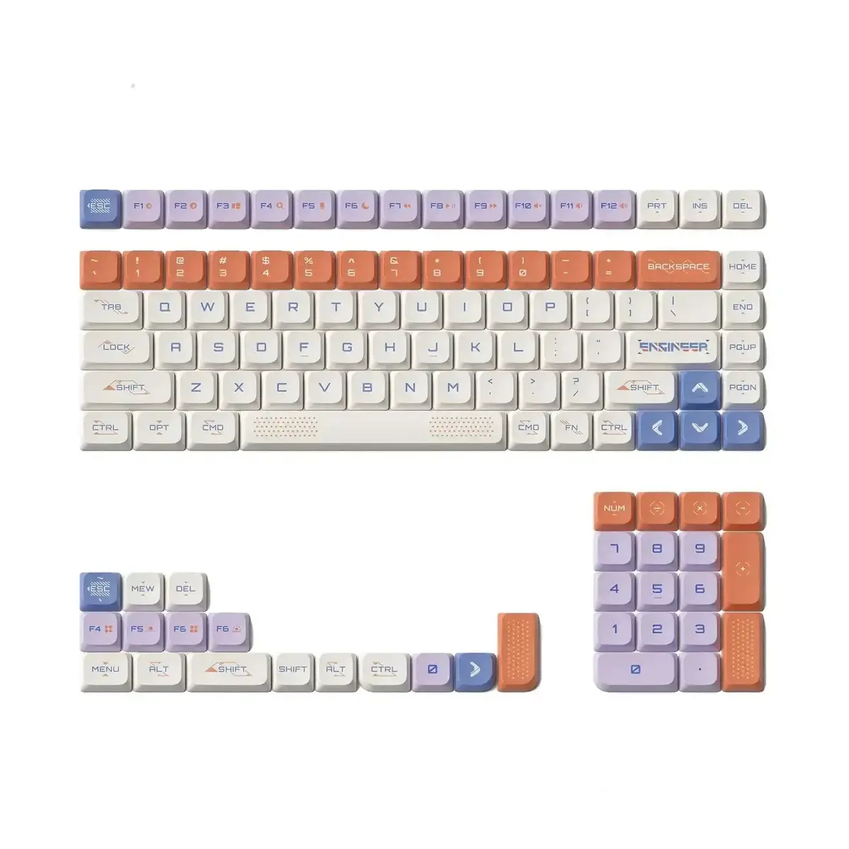 Nuphy - Space Engineer Nsa Dye-Sub Pbt Keycaps - Nasadki Do Klawiatury Mechanicznej 1