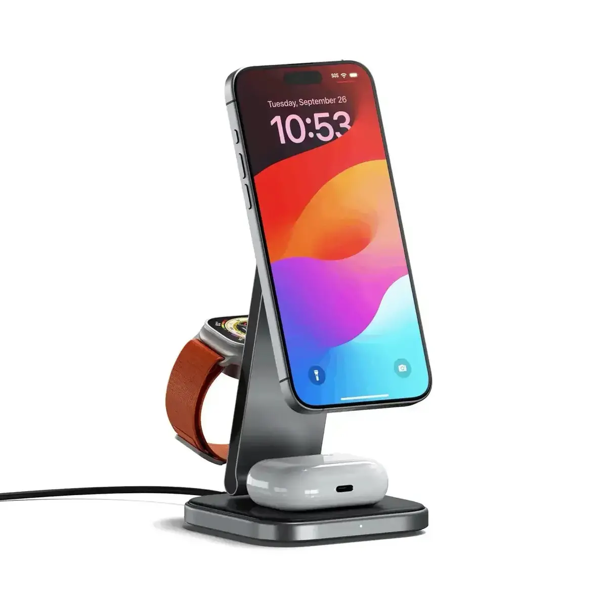 Satechi - 3-In-1 Foldable Qi2 Wireless Charging Stand 1