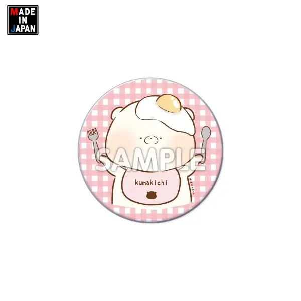 32Kinoko002　缶バッジ32mm　きのこ　くまきち 1