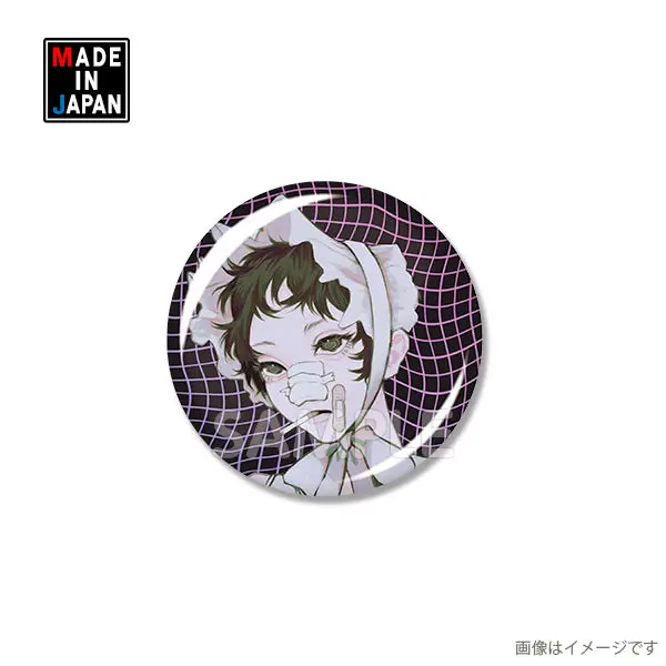 32Murasaki005　缶バッジ　ムラサキヒムシ 1