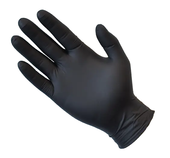 Gloves, Black Nitrile Gloves - Powder Free, Black Nitro Nitrile Disposable Gloves 1