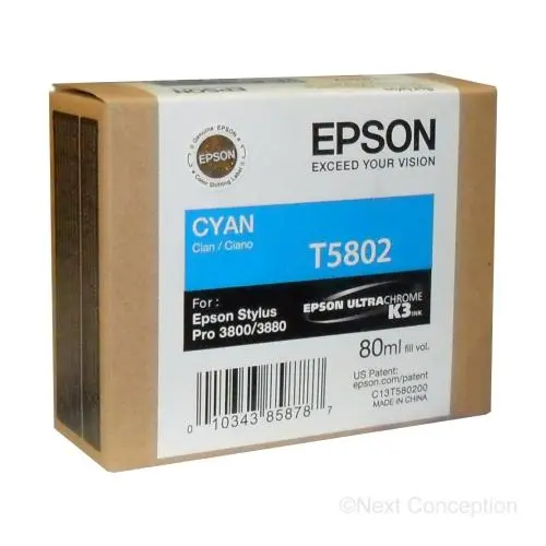 T580200 Epson Ultrachrome Cyan Ink 80Ml, Stylus Pro 3800 1