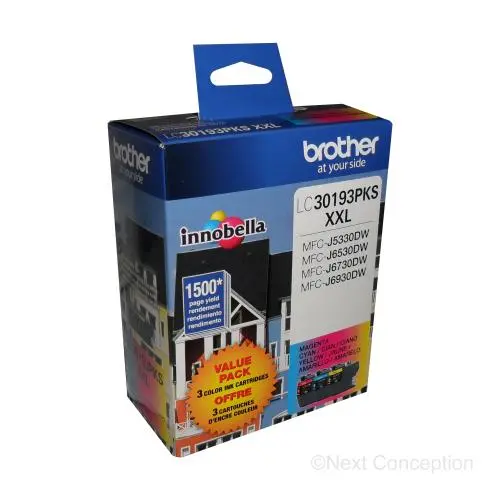 Lc30193pks C/M/Y 3Pk Ink For Mfcj6530dw, Mfcj6930dw 1.5K/Ea 1