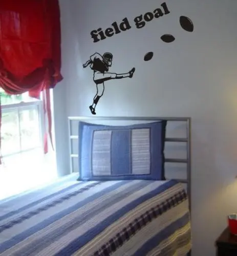 Football Player Kicking Field Goal Design Sports Decal Sticker Wall Vinyl Decor Art 1