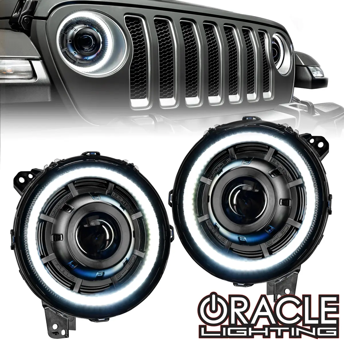 Oracle Oculus Bi-Led Headlights 36W 4800 Lumens 5500K Graphite Metallic Dot/Sae Set Of 2 1