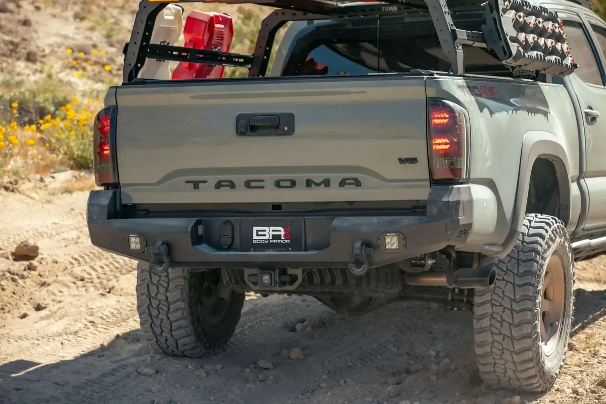 Body Armor Rear Bumper - High-Quality Steel, Black Powder-Coated Finish - Fits 2016-2023 Toyota Tacoma Pro Series Ii 2