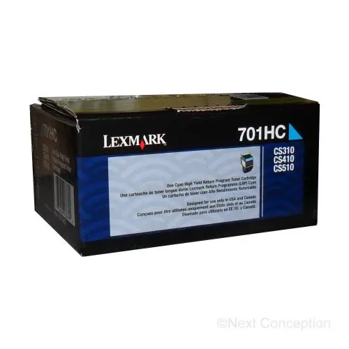 70C1hc0 Lexmark 701Hc Cyan High Yield Return Program Toner C 1