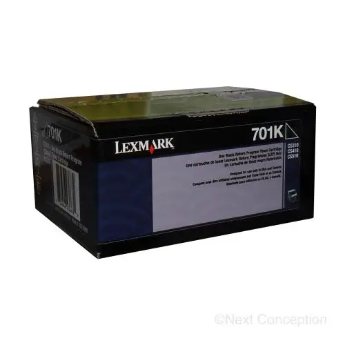70C10k0 Lexmark 701K Black Return Program Toner Cartridge 1