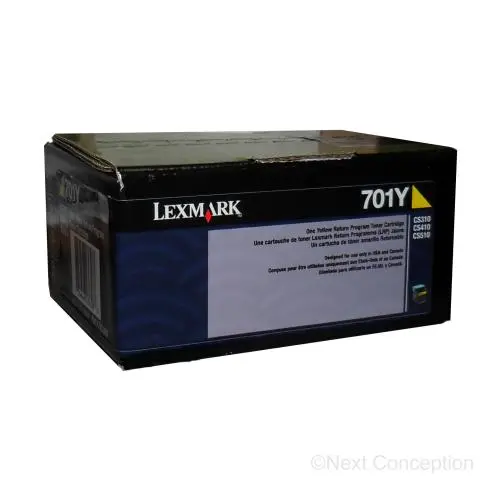70C10y0 Lexmark 701Y Yellow Return Program Toner Cartridge 1