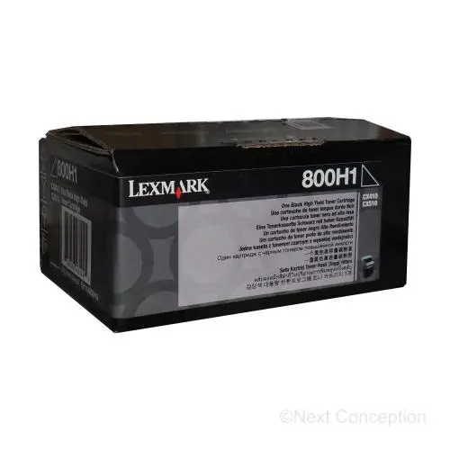 80C0h10 Lexmark 800H1 Cx410/510 Black High Yield Toner Cartr 1