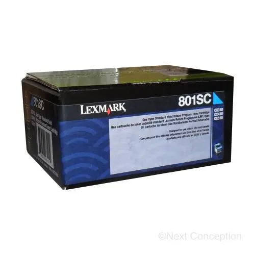 80C1sc0 Lexmark 801Sc Cx3/4/510 Cyan Standard Yield Return P 1