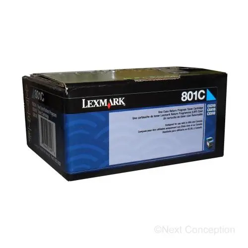80C10c0 Lexmark 801C Cx310/410/510 Cyan Return Program Toner 1