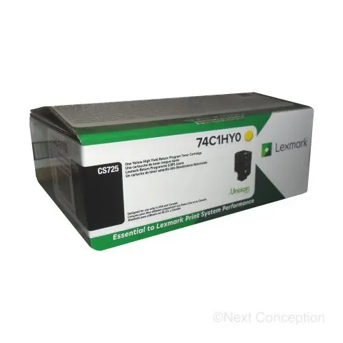 74C1hy0 Lexmark Cs725 Yellow Hiigh Yield Toner 12K 1