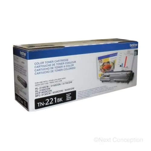 Tn221bk Black Toner For Brother Hl3140cw/Hl3170cdw 1