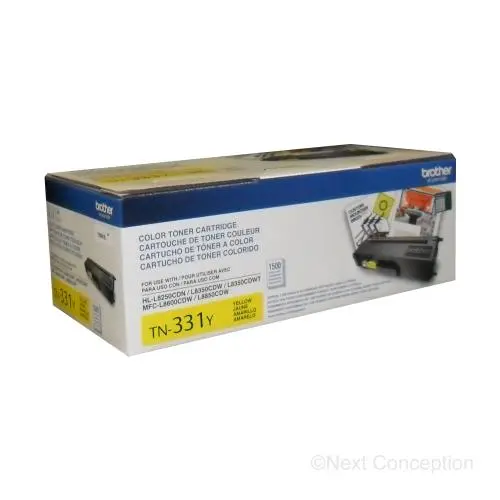 Tn331y Brother Yellow 1.5K Toner For Hll8350cdw/Mfcl8850cdw 1