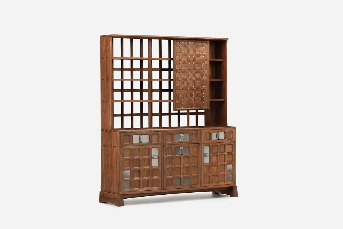 Arts And Crafts 3-Unit Cabinet - Woven Timber 1