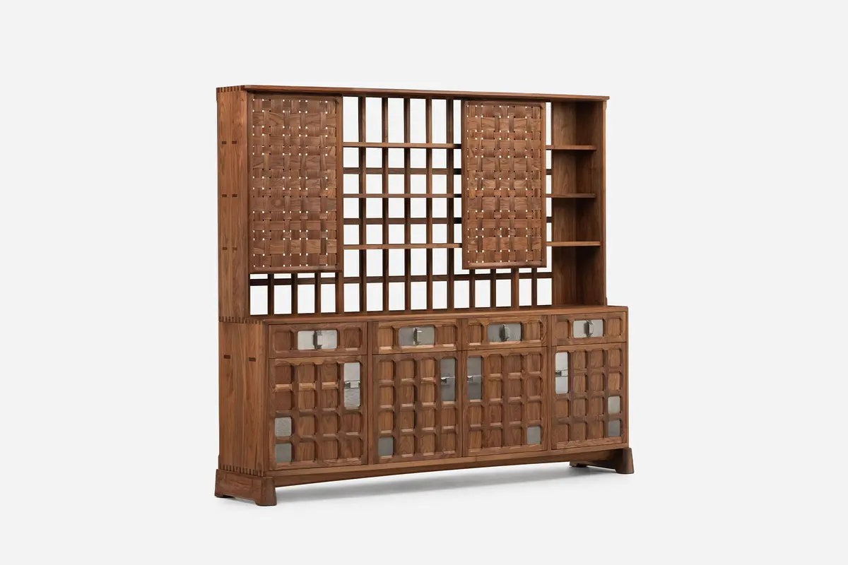 Arts And Crafts 4-Unit Cabinet - Woven Timber 1