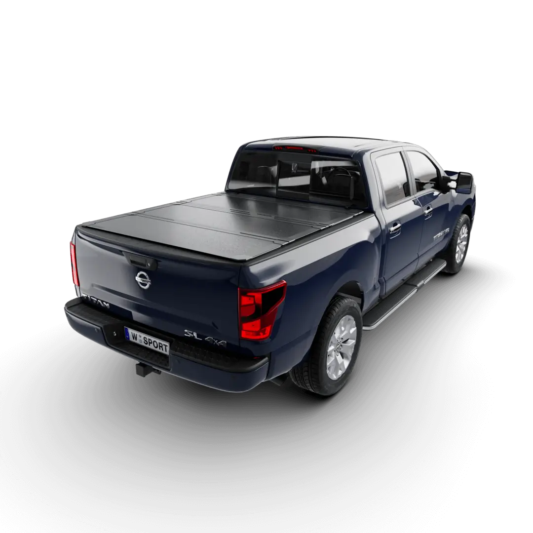 Worksport Al4 Hard Aluminum Full Bed Access Tonneau Cover For 2016–2023 Nissan Titan W/Utility Brackets – 5'6" Short Bed (Without Utility Track) 1
