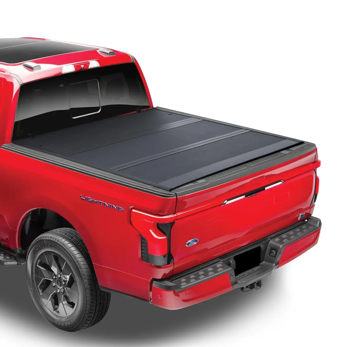 Trailfx Hard Tri-Folding Tonneau Cover For Pickup Trucks - Fits 2015-2020 F-150, Lockable (Black) 1