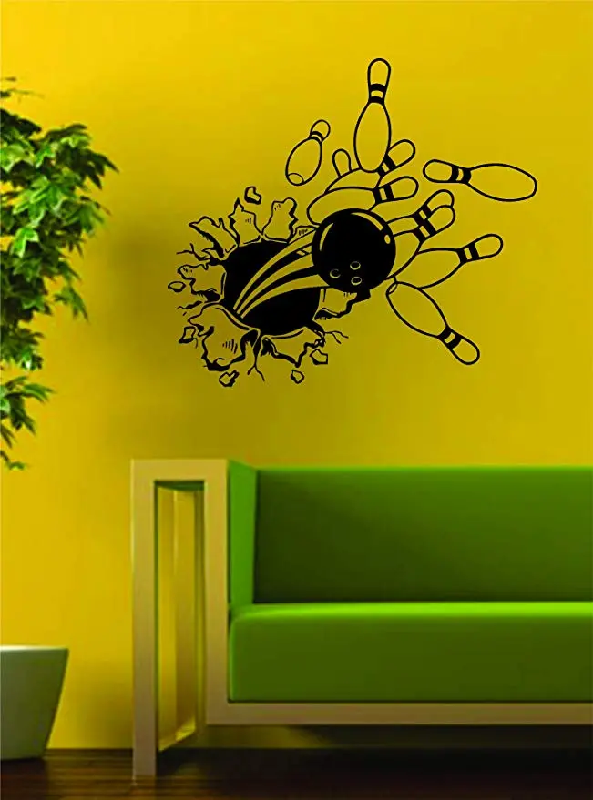 Bowling Burst Wall Decal Decor Art Sticker Vinyl Room Bedroom Home Teen Inspirational Sports Bowl Alley Lane 1