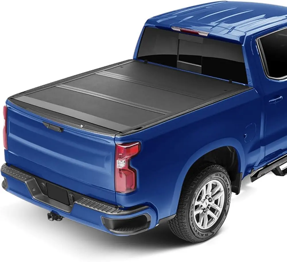 Trailfx Hard Tri-Fold Tonneau Cover For Pickup Trucks - Fits 2017-25 F-250/F-350 (Black Aluminum) 1