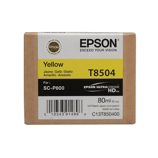 T850400 Epson Ultrachrome Hd Yellow Ink 80Ml/Surecolor P800 1