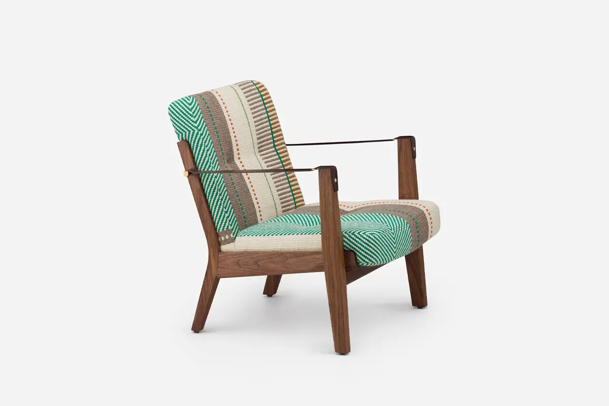 Capo Lounge Armchair With Manta Espinhada Verde Upholstery 1
