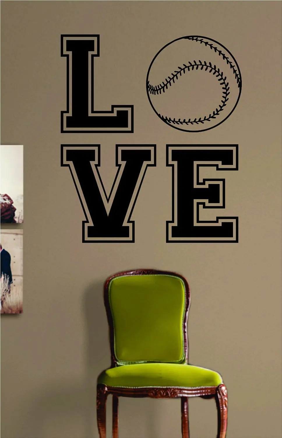 Love Baseball Softball Design Sports Decal Sticker Wall Vinyl Decor Art 1