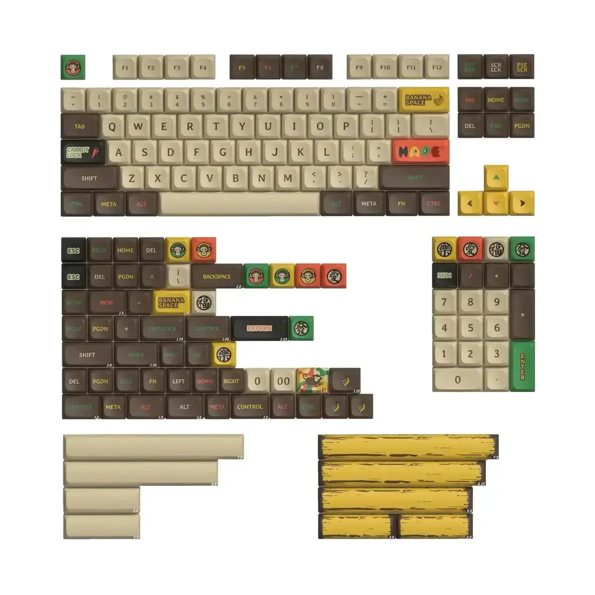 Keytok - Happy Ape Kda Dye-Sub Pbt Keycaps 1