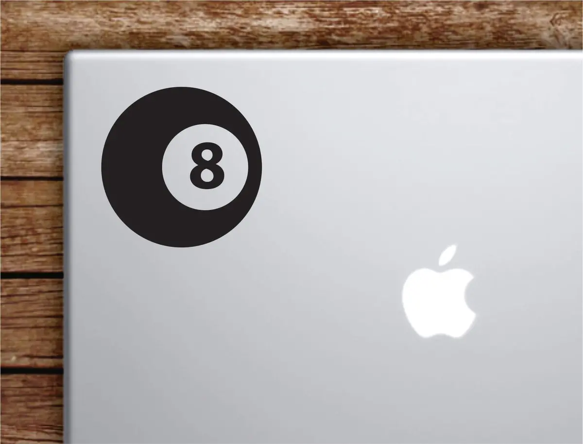 8 Ball Laptop Wall Decal Sticker Vinyl Art Quote Macbook Apple Decor Car Window Truck Teen Inspirational Girls Sports Pool 1