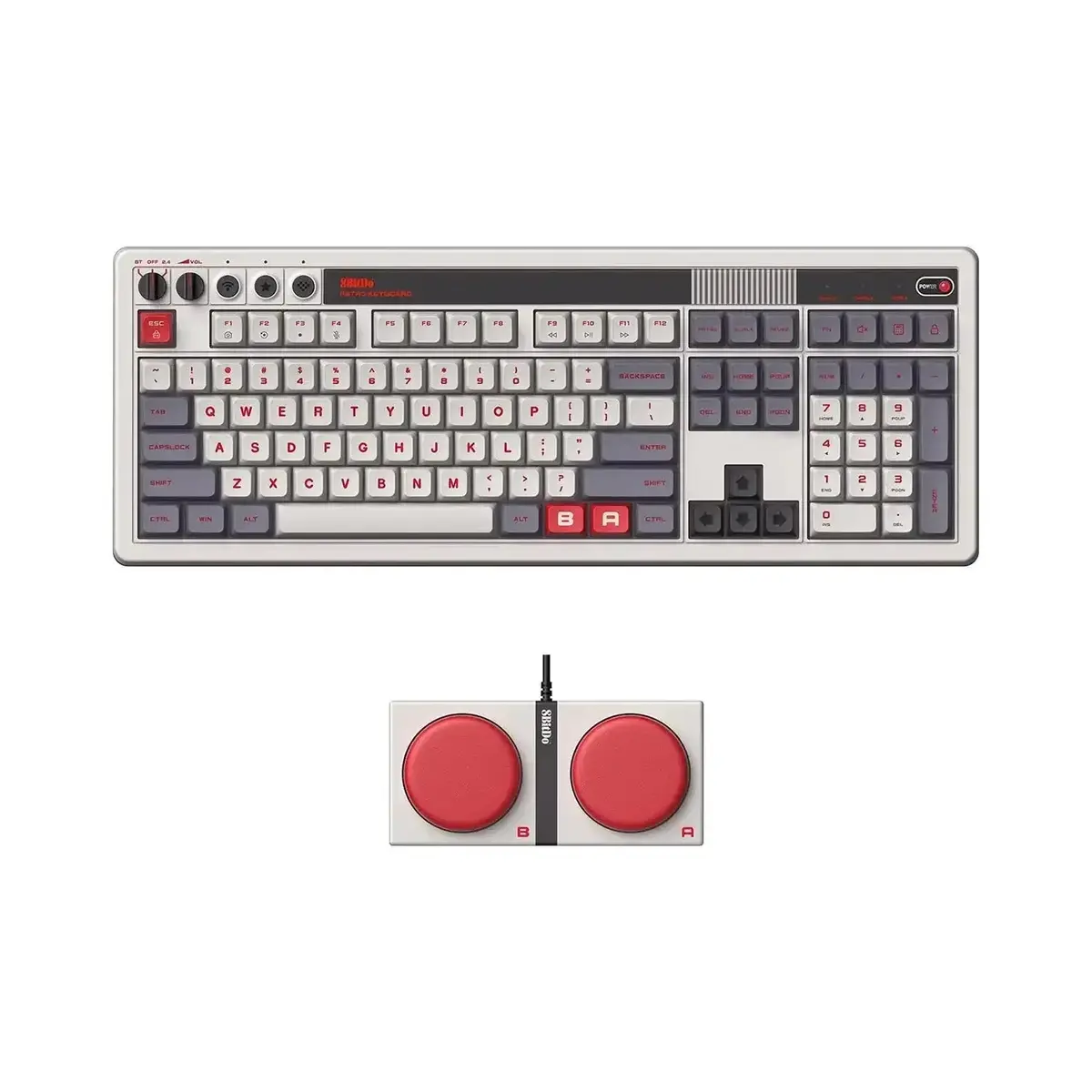8Bitdo - Retro 108 Mechanical Keyboard - Mechaniczna Klawiatura 100% Bezprzewodowa Retro 1