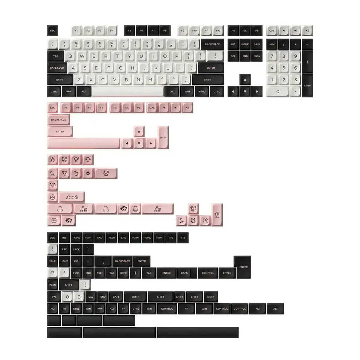 Akko - Olivia Keycap Set (227-Key) - Zestaw Keycapów Pbt Double-Shot O Profilu Mda 1