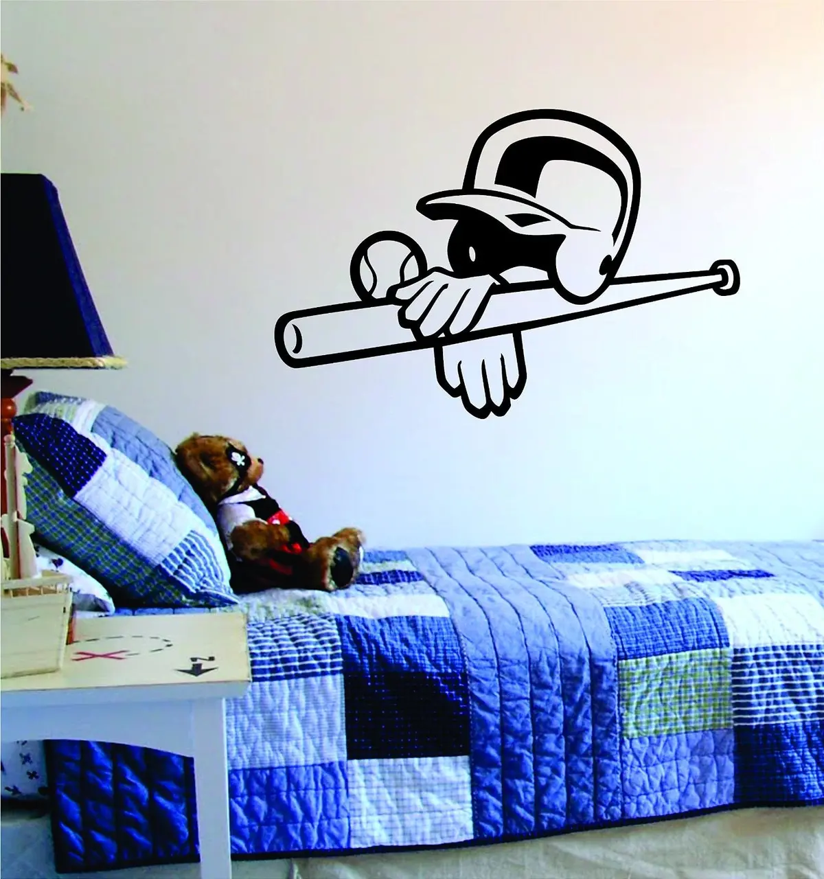 Baseball Softball Helmet Bat And Ball Design Sports Decal Sticker Wall Vinyl Decor Art 1